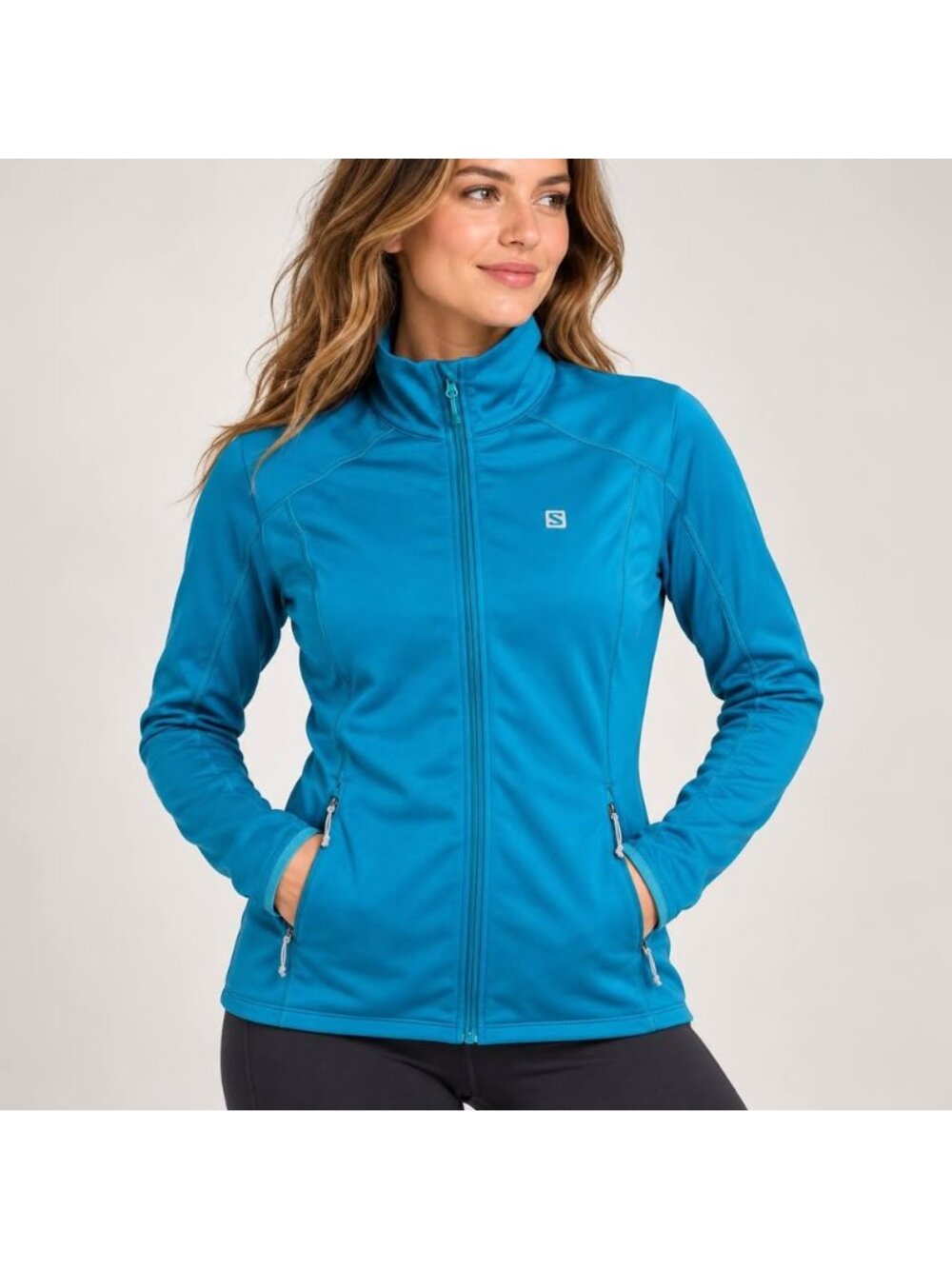 Salomon Women’s Teal Full Zip Midlayer Jacket Size Medium
